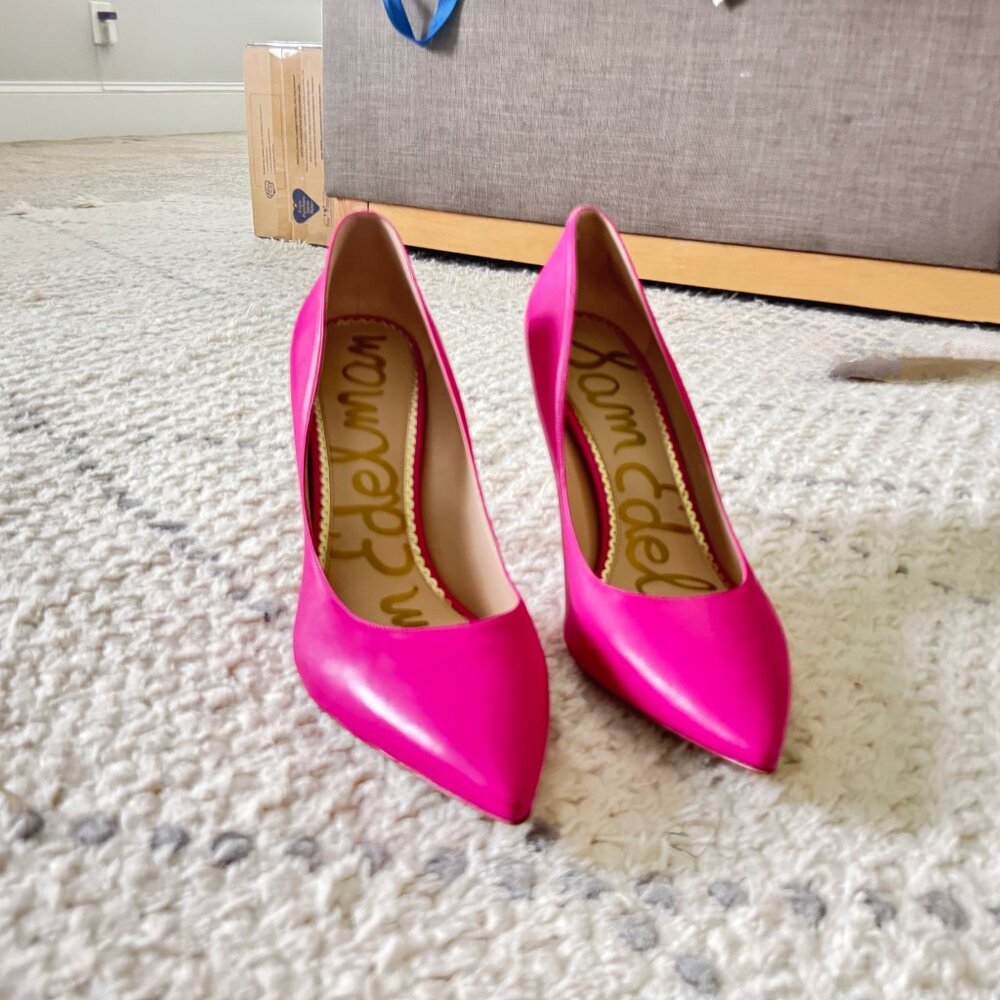 Sam Edelman Hazel Leather Pumps – Size 12 – [Hot Pink] – Gently Worn